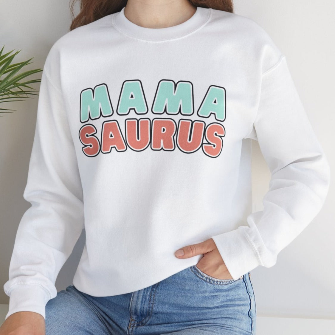 Mamasaurus Women's Heavy Sweatshirt Gift for Mother's - Eddy and Rita