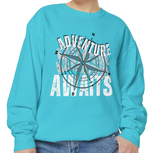 Adventure Awaits Women's Comfort Colors Sweatshirt - Eddy and Rita