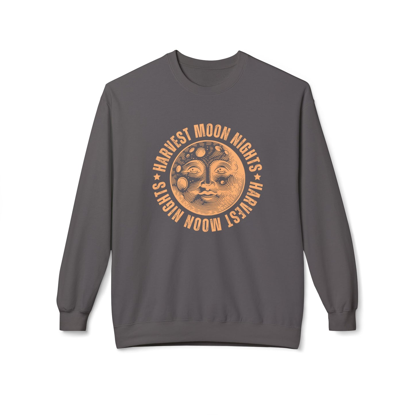 Eddy and Rita Women's Midweight Sweatshirt - "Harvest Moon Nights" Cozy Fall Graphic Pullover