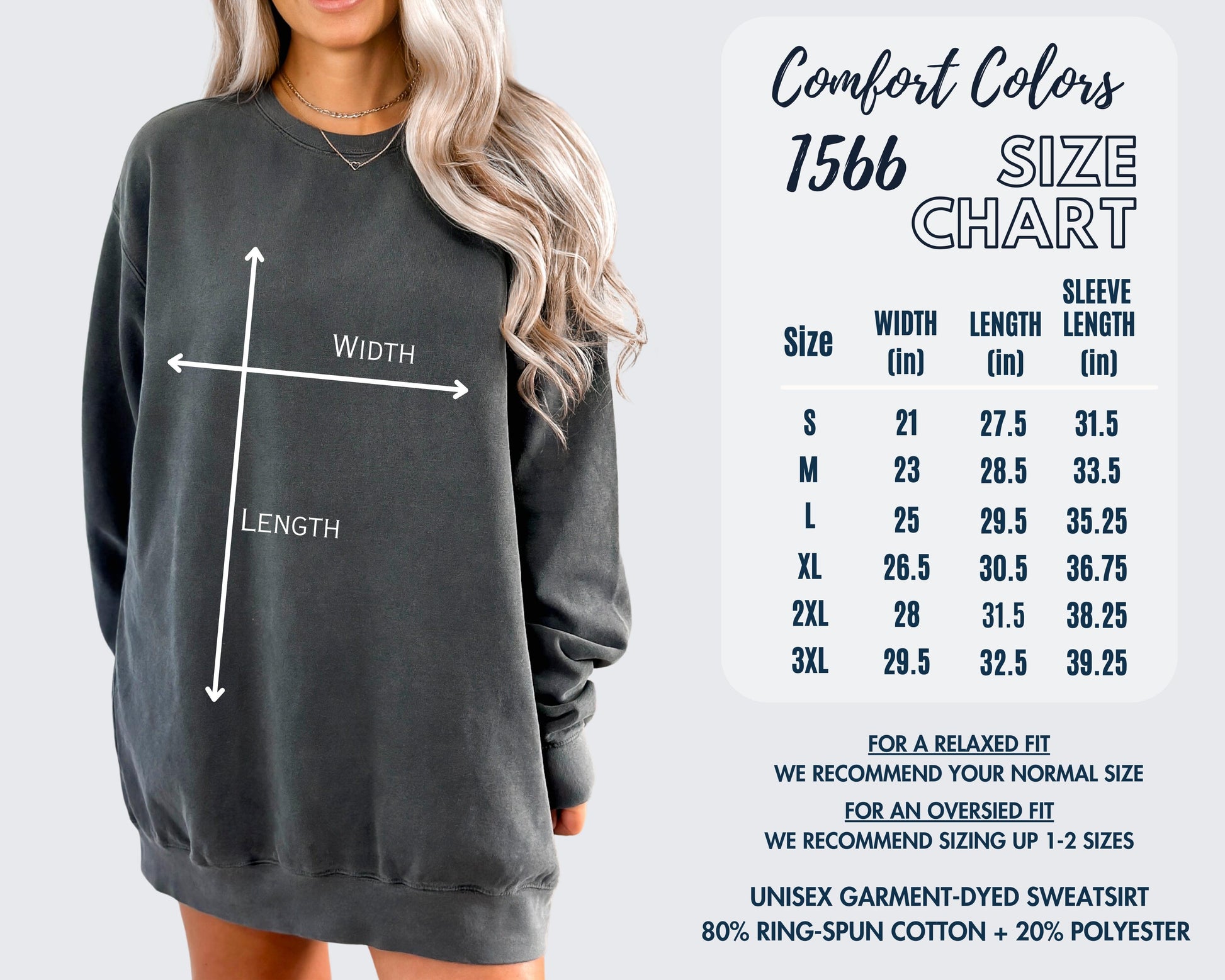 Comfort Colors Women's Sweatshirt - 'Let It Be' Cozy Pullover - Eddy and Rita