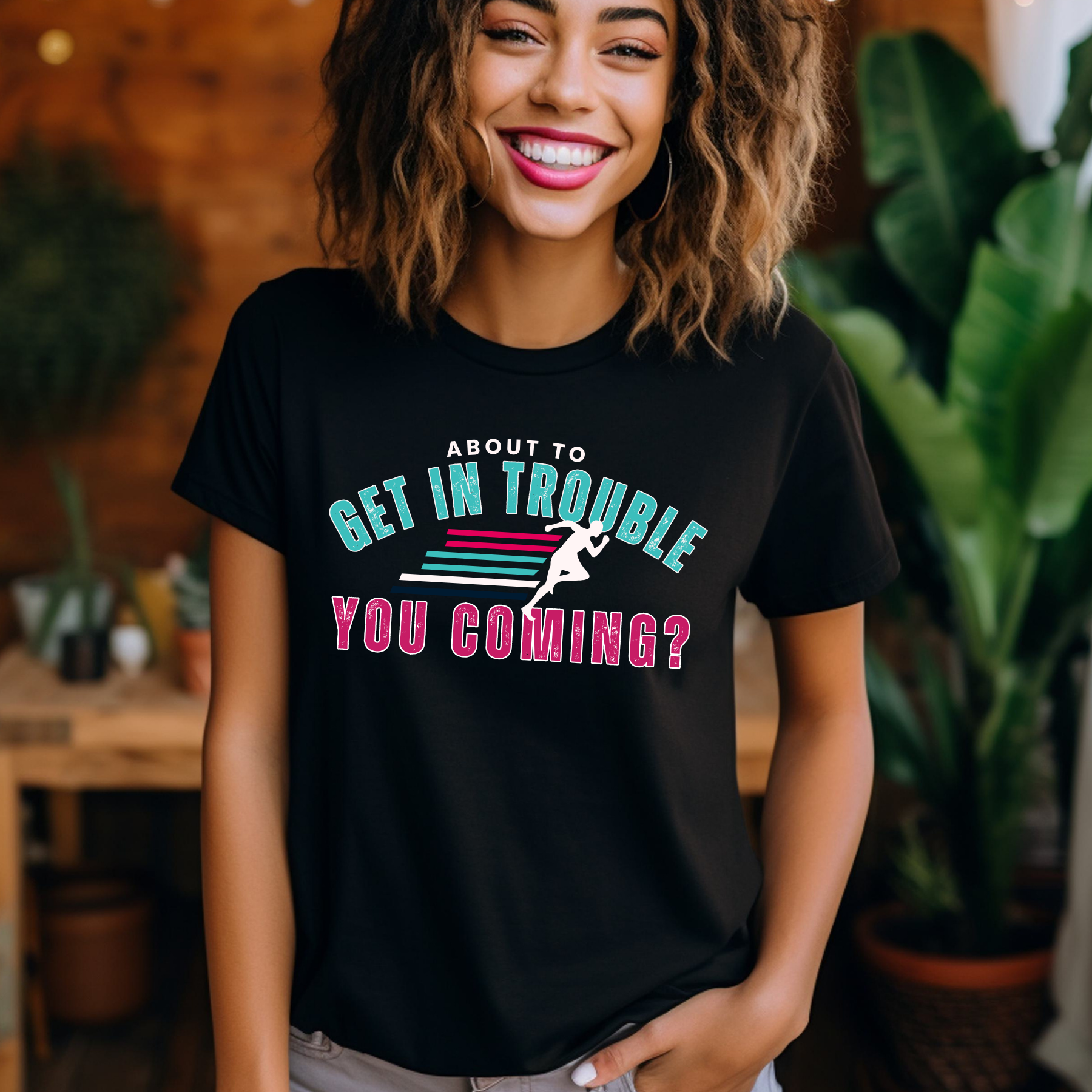 About to Get In Trouble Women's Bella Canvas T-Shirt - Eddy and Rita