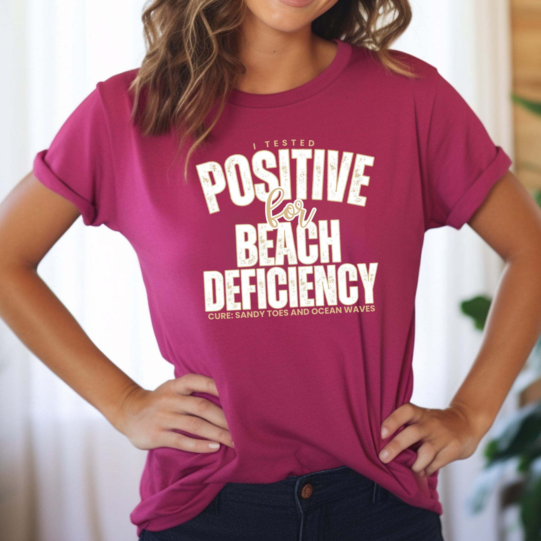 Women's "Beach Deficiency" Bella Canvas T-Shirt - Eddy and Rita