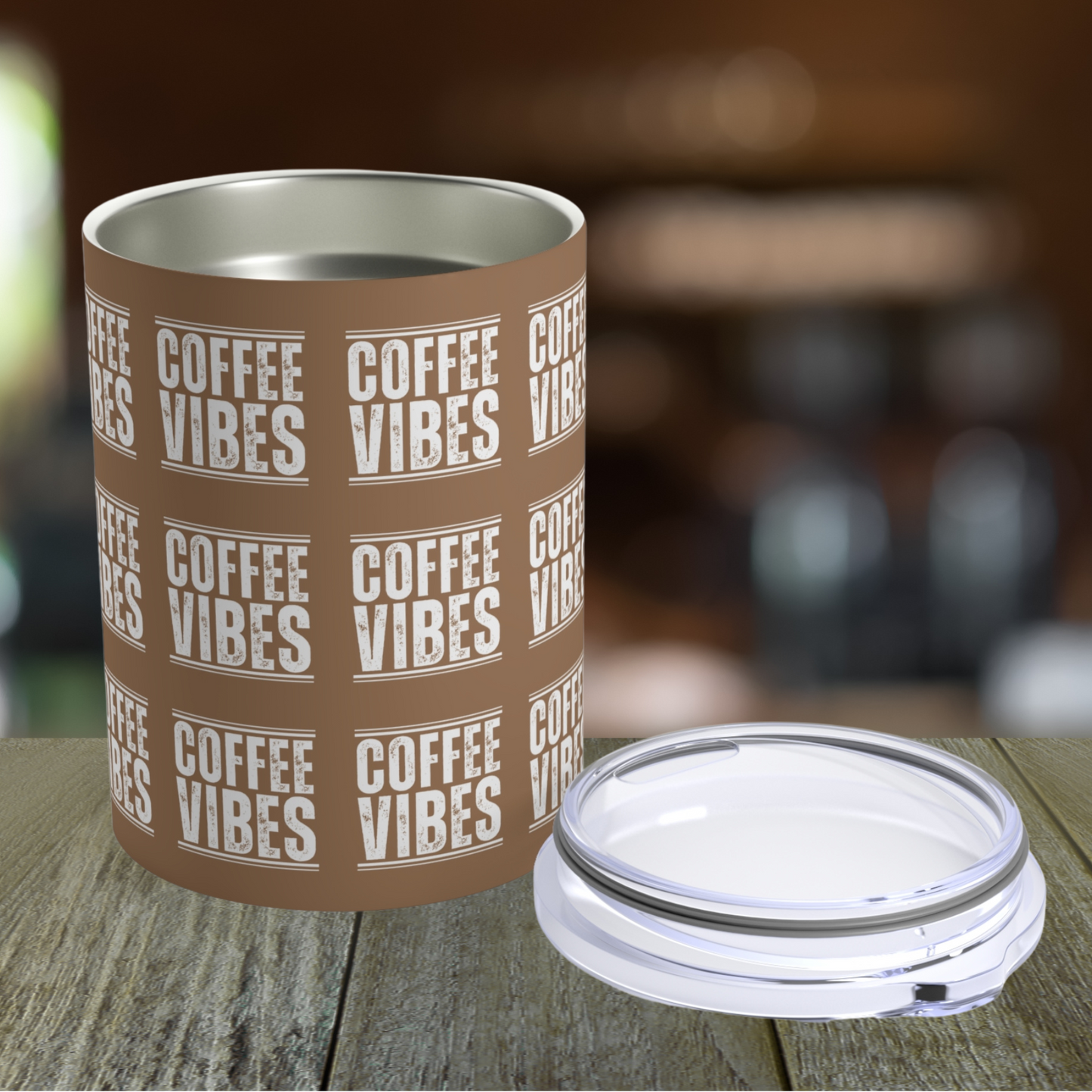 Stainless Steel 10 Ounce Tumbler with Lid for Coffee Vibes