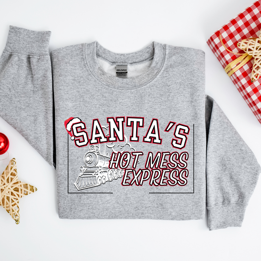 Women's 'Santa's Hot Mess Express' Christmas Sweatshirt - Festive & Fun Holiday Wear - Eddy and Rita