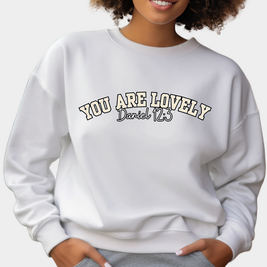 Women's Comfort Colors Sweatshirt with 'You Are Lovely' Inspired by Daniel 12:3 - Eddy and Rita