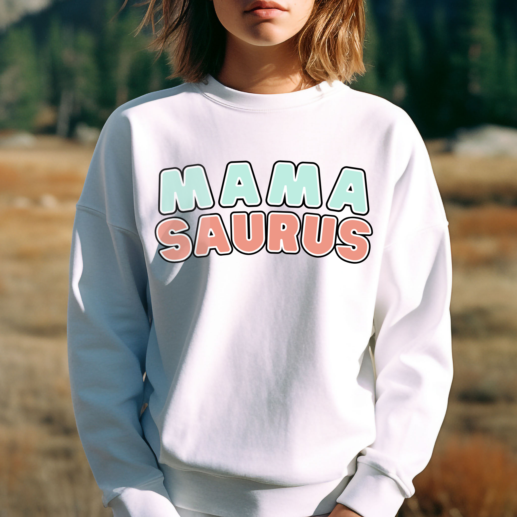 Mamasaurus Women's Heavy Sweatshirt Gift for Mother's - Eddy and Rita