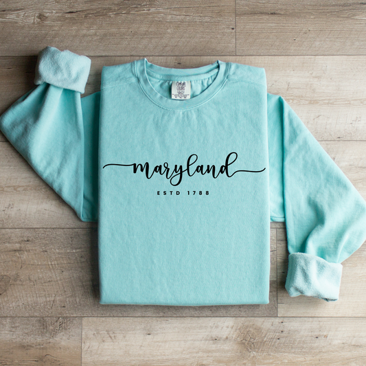 Cozy Comfort Colors Women's Sweatshirt Maryland-Inspired Chic - Eddy and Rita