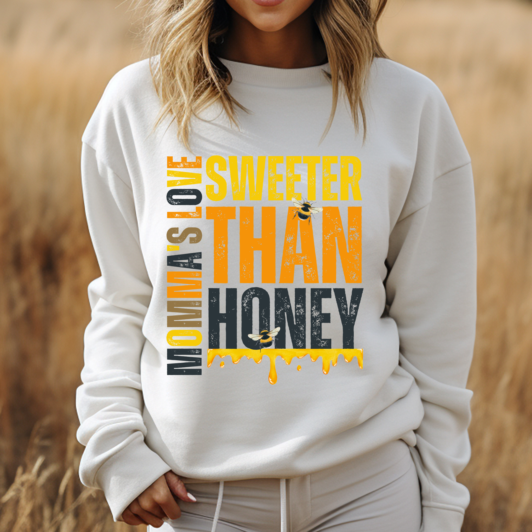 Momma's Honey Love Women's Midweight Fleece Sweatshirt - Eddy and Rita