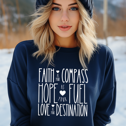 Faith as Your Compass: Women's Comfort Sweatshirt for Inspired Style - Eddy and Rita