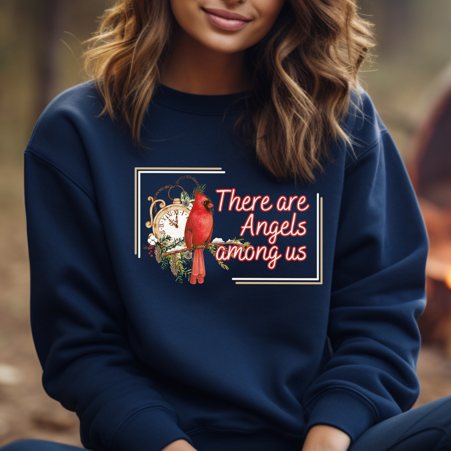 Cardinal Spirit: 'There Are Angels Among Us' Women's Sweatshirt - Eddy and Rita