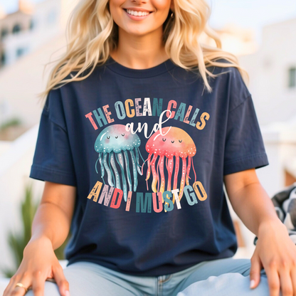 Ocean Calling Jellyfish Women's Bella Canvas Tee