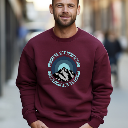 Progress Not Perfection Men's Empowerment Sweatshirt: - Eddy and Rita