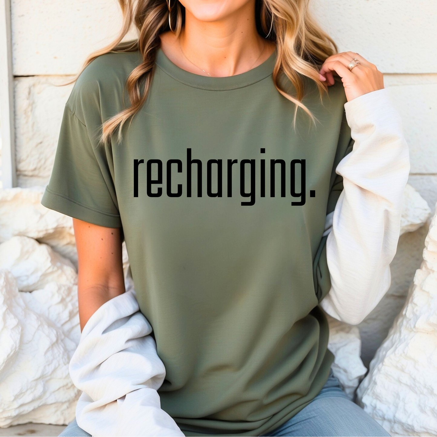 Recharging Women's Comfort Colors T-Shirt - Eddy and Rita