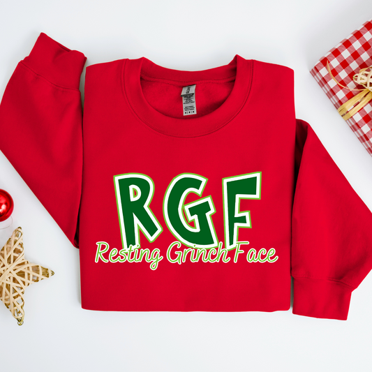 RGF: Resting Grinch Face Women's Sweatshirt - Festive Attitude Wear - Eddy and Rita