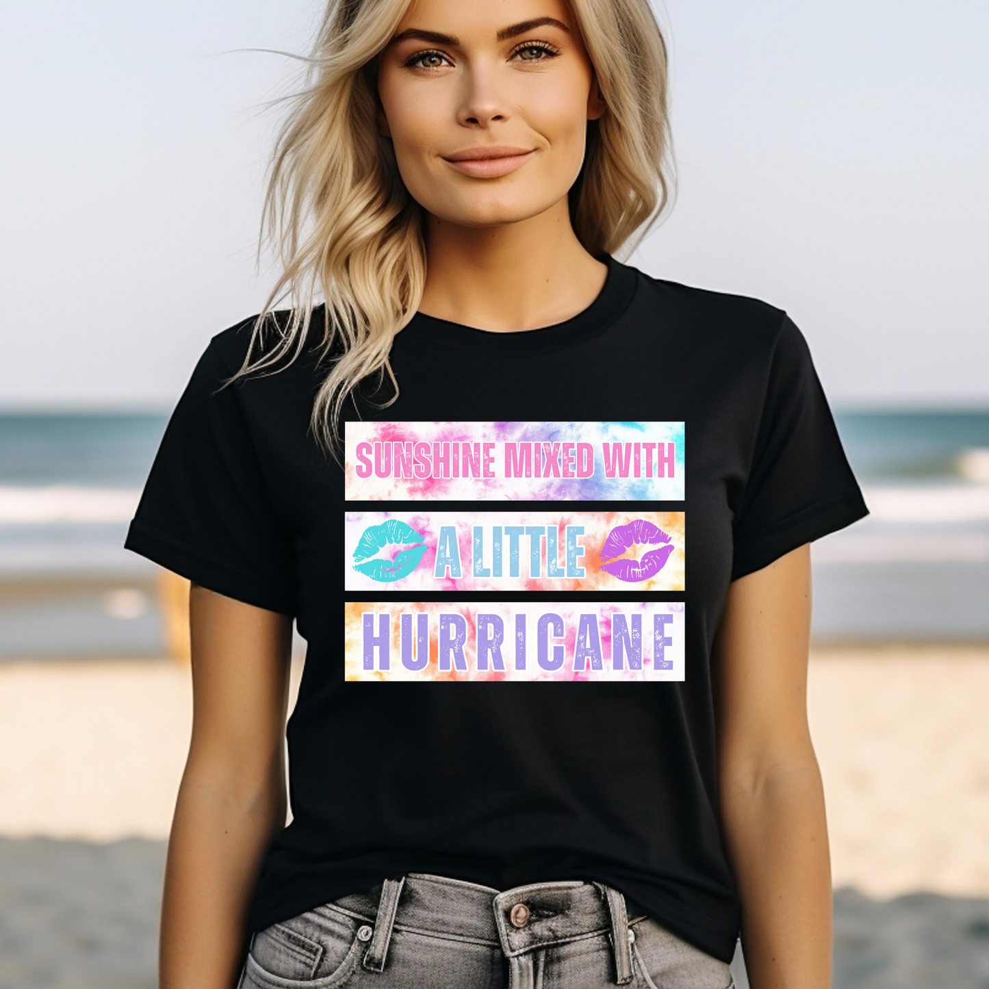 Sunshine & Hurricane - Women's Bella Canvas T-Shirt - Eddy and Rita