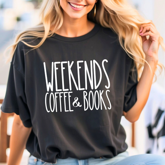 Weekends Coffee and Books Women's Heavy Cotton T-Shirt