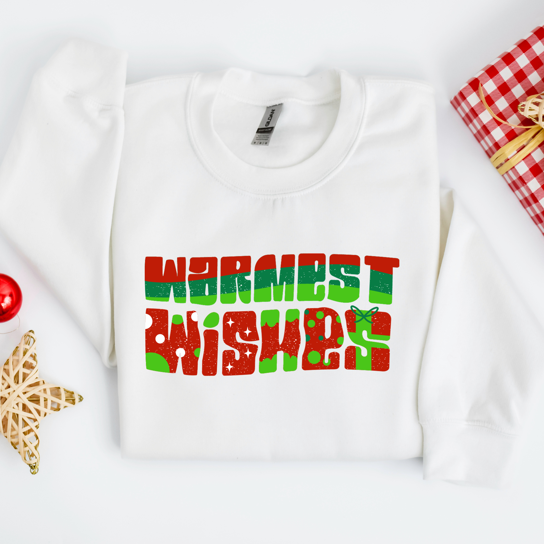 Warmest Wishes Women's Red and Green Sweatshirt - Eddy and Rita