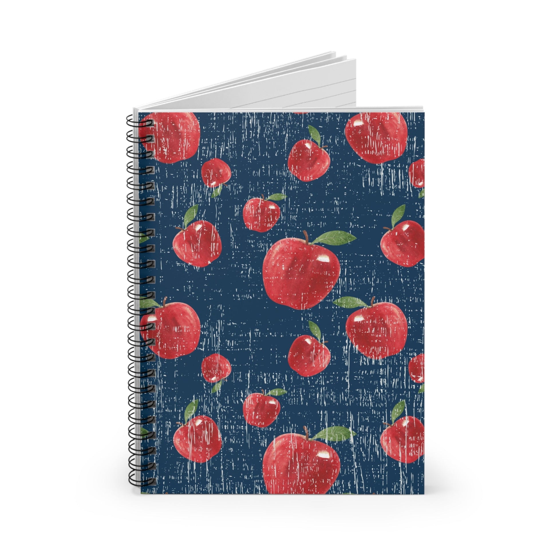 Apple Harvest Spiral Notebook - Ruled Line: Fresh Fruit and Blue Sky Design - Eddy and Rita