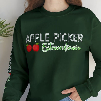 Apple Picker Extraordinaire Women's Sweatshirt: Orchard-Ready Design & Arm Detail - Eddy and Rita