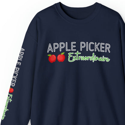 Apple Picker Extraordinaire Women's Sweatshirt: Orchard-Ready Design & Arm Detail - Eddy and Rita