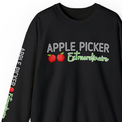 Apple Picker Extraordinaire Women's Sweatshirt: Orchard-Ready Design & Arm Detail - Eddy and Rita