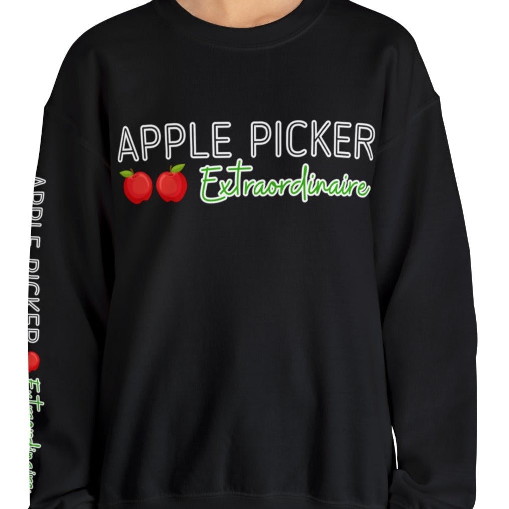 Apple Picker Extraordinaire Women's Sweatshirt: Orchard-Ready Design & Arm Detail - Eddy and Rita