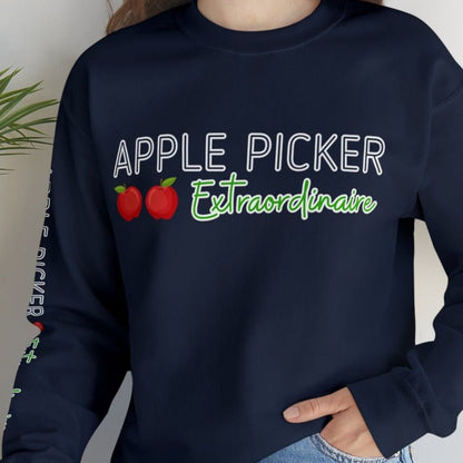 Apple Picker Extraordinaire Women's Sweatshirt: Orchard-Ready Design & Arm Detail - Eddy and Rita