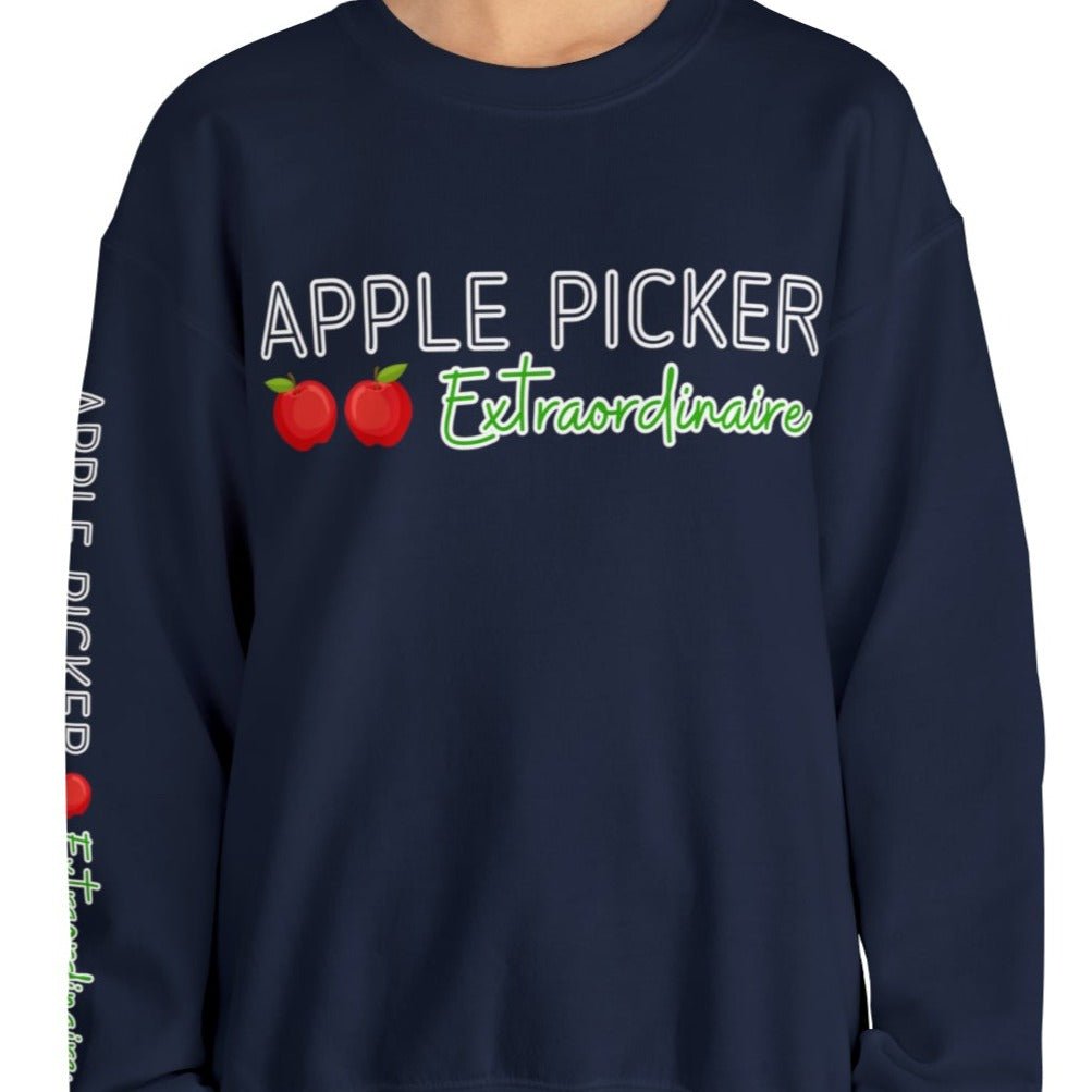 Apple Picker Extraordinaire Women's Sweatshirt: Orchard-Ready Design & Arm Detail - Eddy and Rita