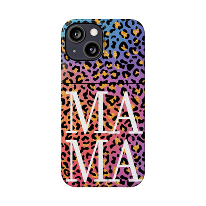 Bright Leopard 'MAMA' iPhone Case - Stylish and Vibrant Protective Cover for Moms - Eddy and Rita