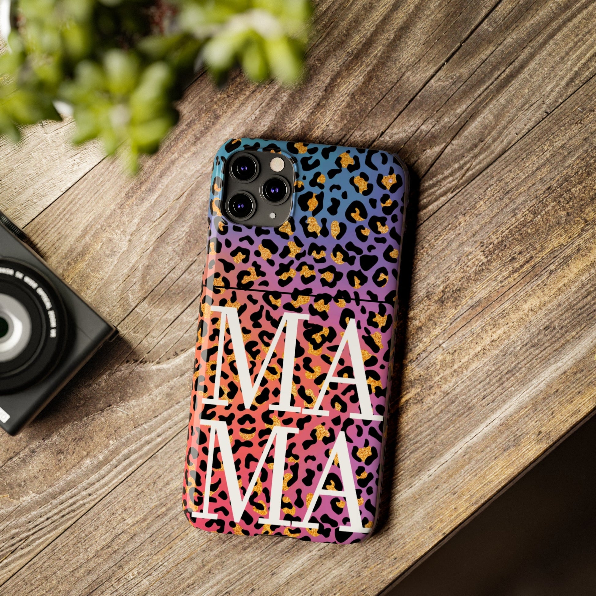 Bright Leopard 'MAMA' iPhone Case - Stylish and Vibrant Protective Cover for Moms - Eddy and Rita