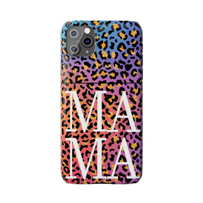 Bright Leopard 'MAMA' iPhone Case - Stylish and Vibrant Protective Cover for Moms - Eddy and Rita