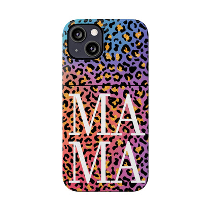 Bright Leopard 'MAMA' iPhone Case - Stylish and Vibrant Protective Cover for Moms - Eddy and Rita