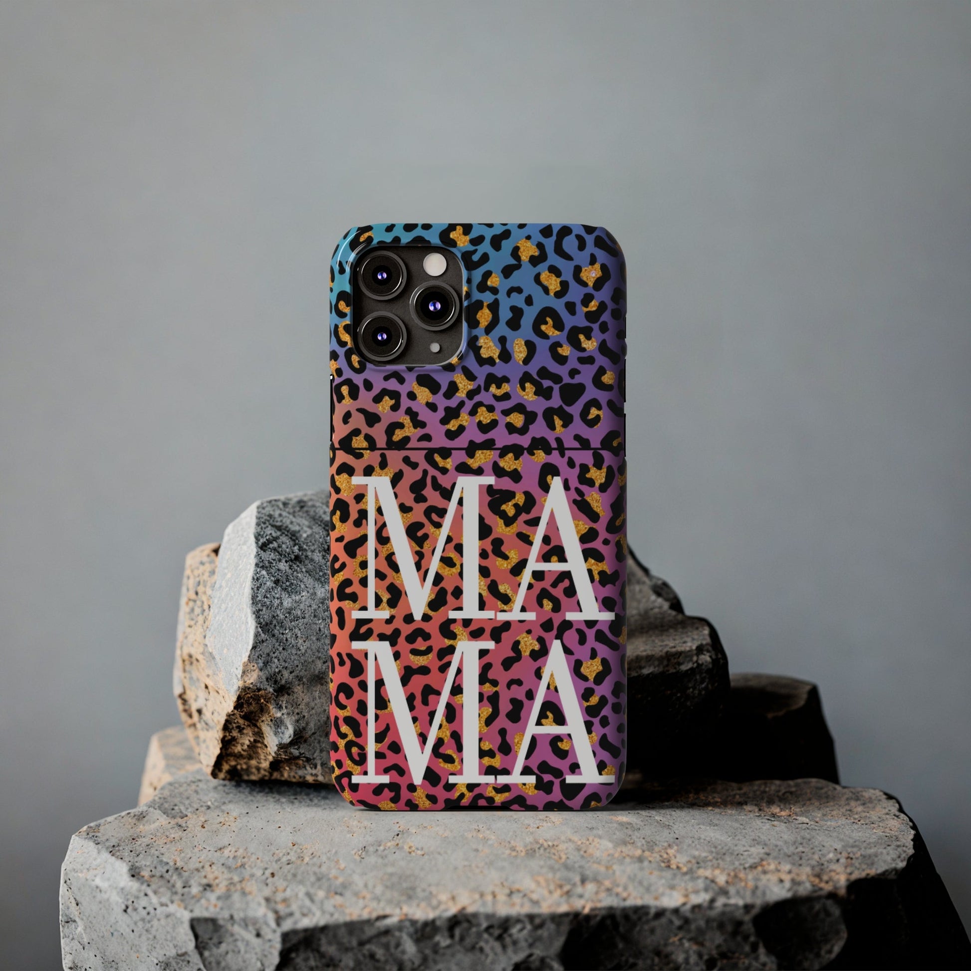 Bright Leopard 'MAMA' iPhone Case - Stylish and Vibrant Protective Cover for Moms - Eddy and Rita