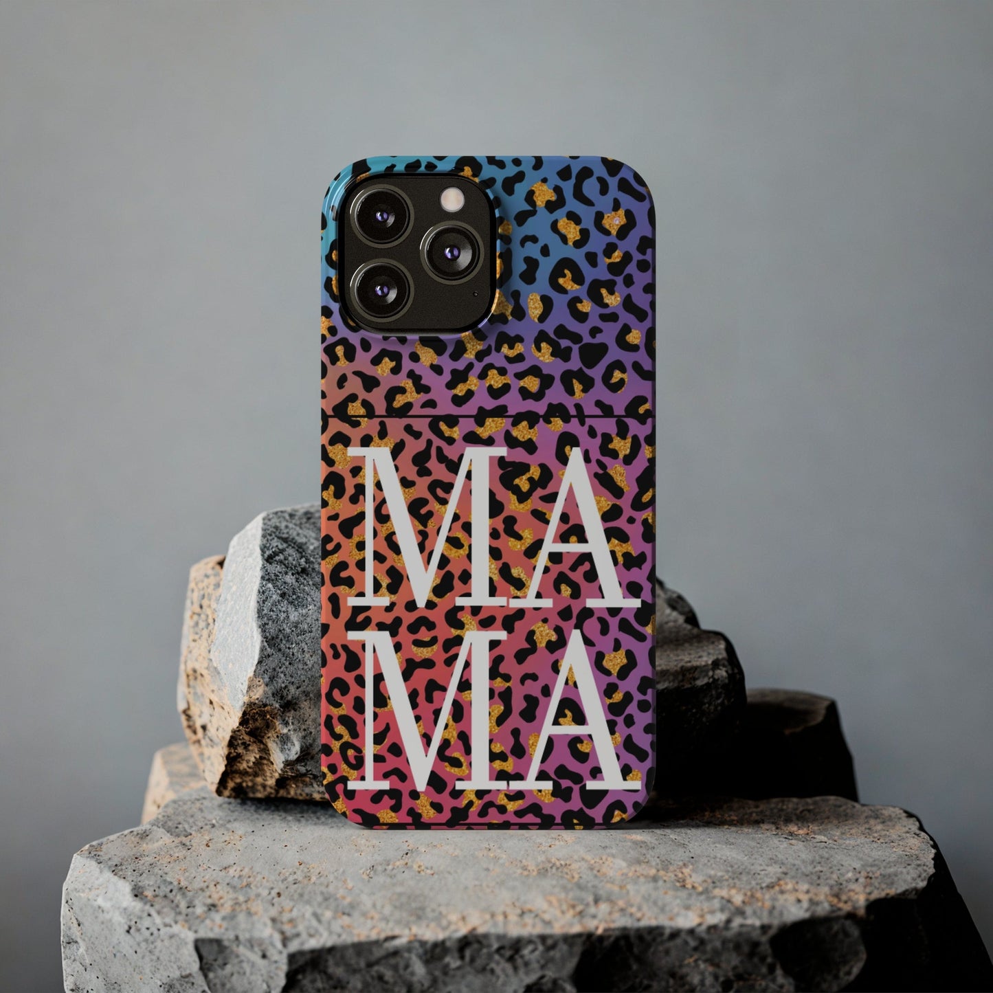 Bright Leopard 'MAMA' iPhone Case - Stylish and Vibrant Protective Cover for Moms - Eddy and Rita