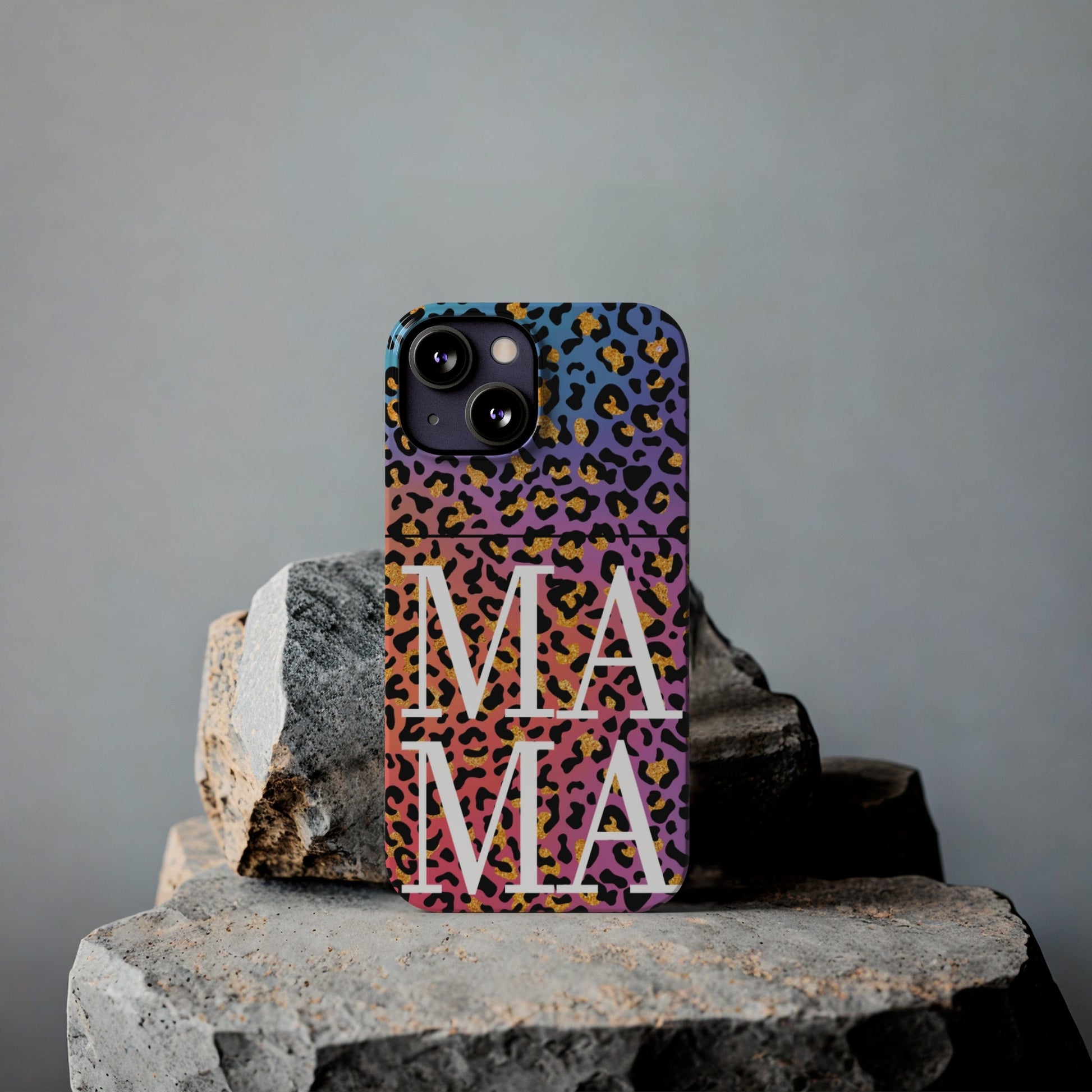 Bright Leopard 'MAMA' iPhone Case - Stylish and Vibrant Protective Cover for Moms - Eddy and Rita