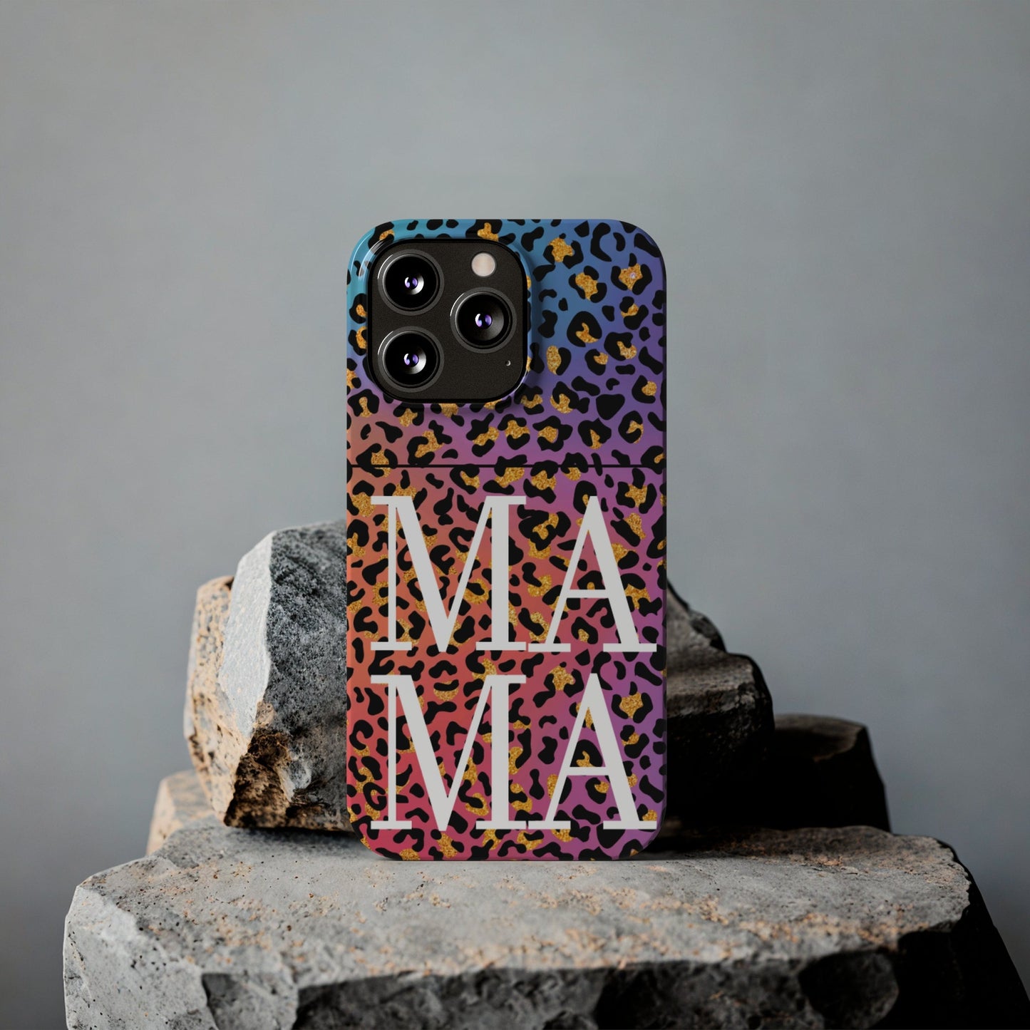 Bright Leopard 'MAMA' iPhone Case - Stylish and Vibrant Protective Cover for Moms - Eddy and Rita