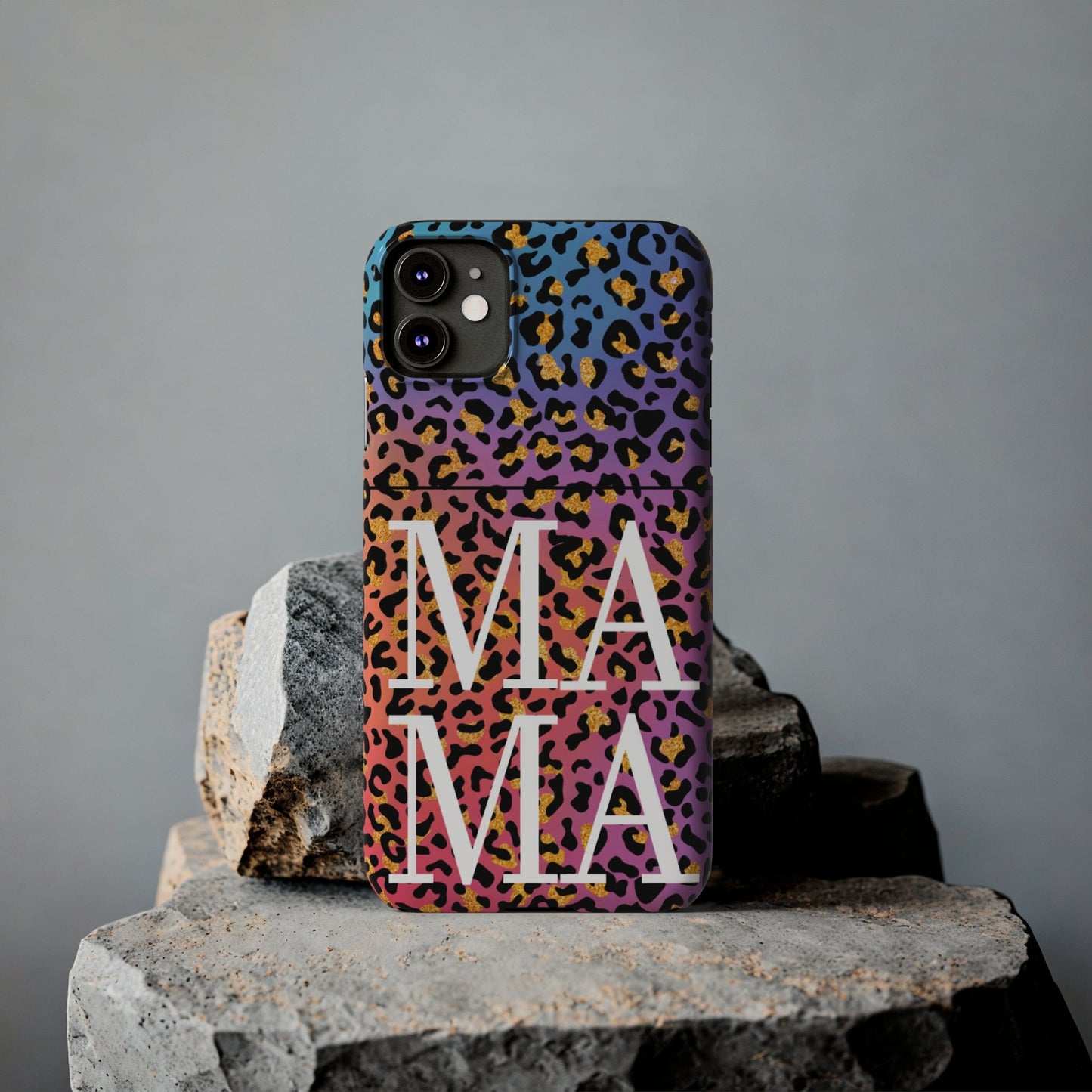 Bright Leopard 'MAMA' iPhone Case - Stylish and Vibrant Protective Cover for Moms - Eddy and Rita