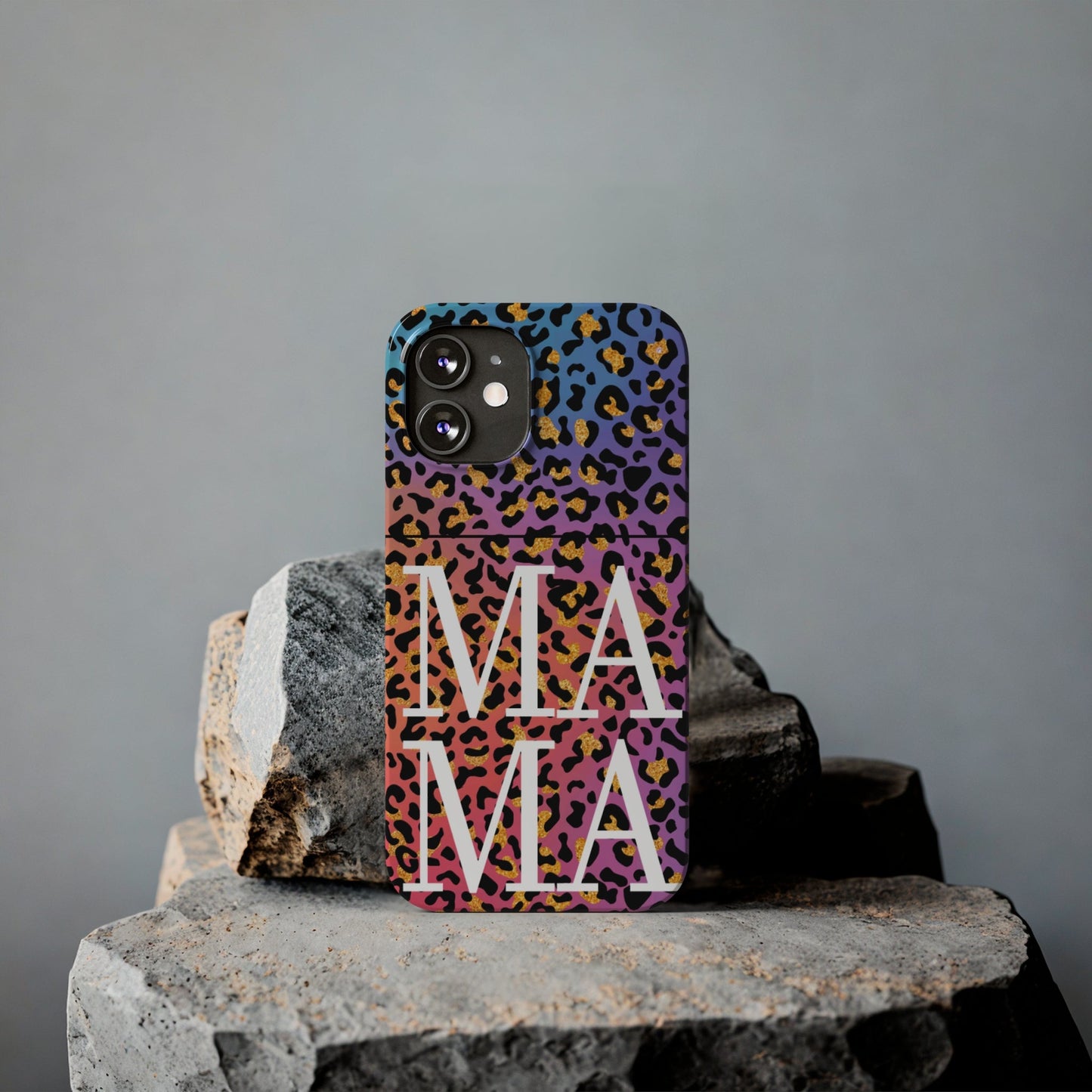 Bright Leopard 'MAMA' iPhone Case - Stylish and Vibrant Protective Cover for Moms - Eddy and Rita