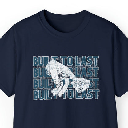 Built to Last Men's Tee: Father's Hand Holding Child's Promise - Eddy and Rita