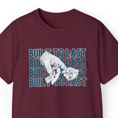 Built to Last Men's Tee: Father's Hand Holding Child's Promise - Eddy and Rita