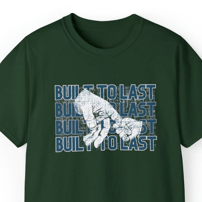 Built to Last Men's Tee: Father's Hand Holding Child's Promise - Eddy and Rita