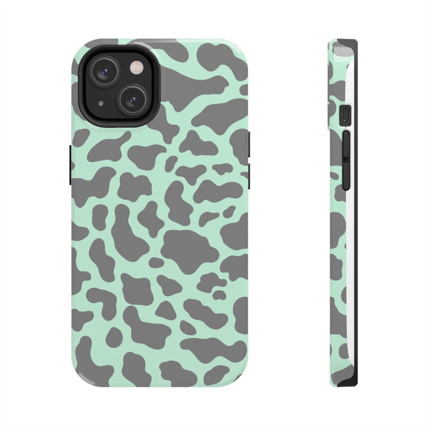 Chic Mint and Grey Animal Print Cell Phone Cover: Stylish Device Protection - Eddy and Rita