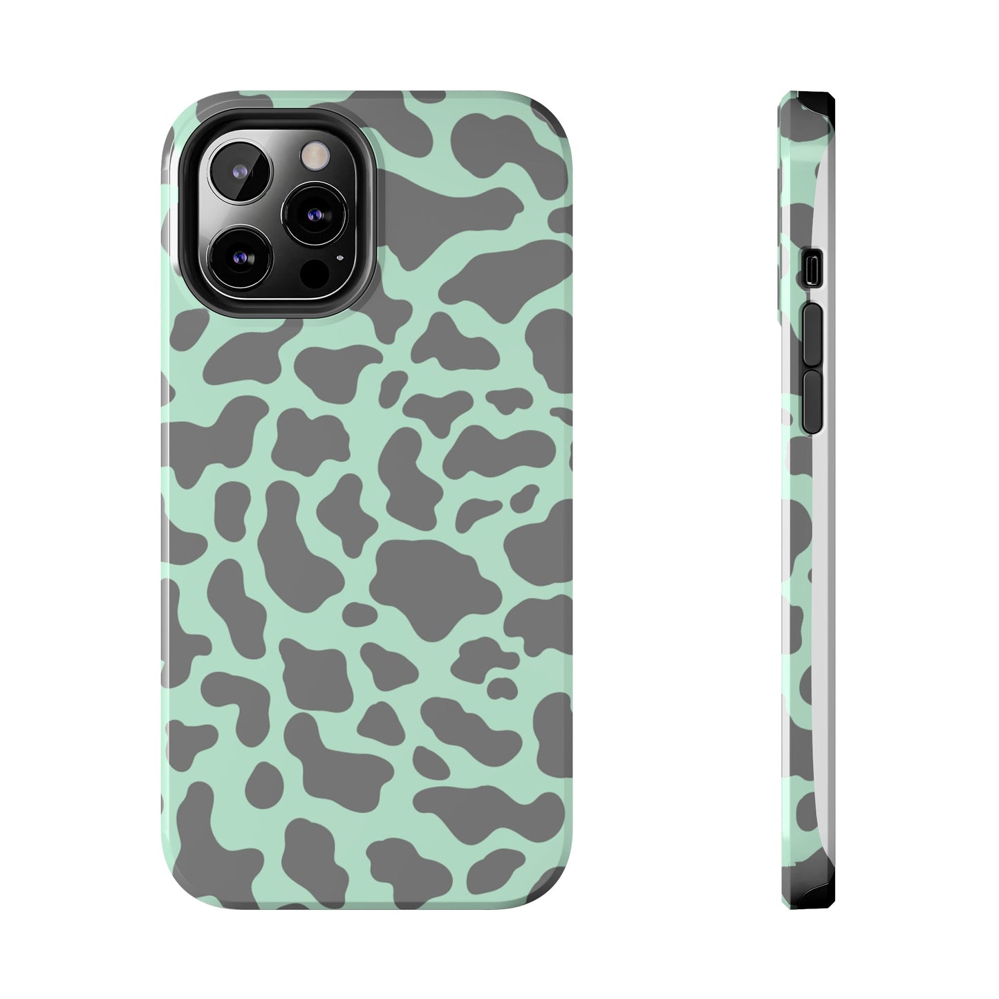 Chic Mint and Grey Animal Print Cell Phone Cover: Stylish Device Protection - Eddy and Rita