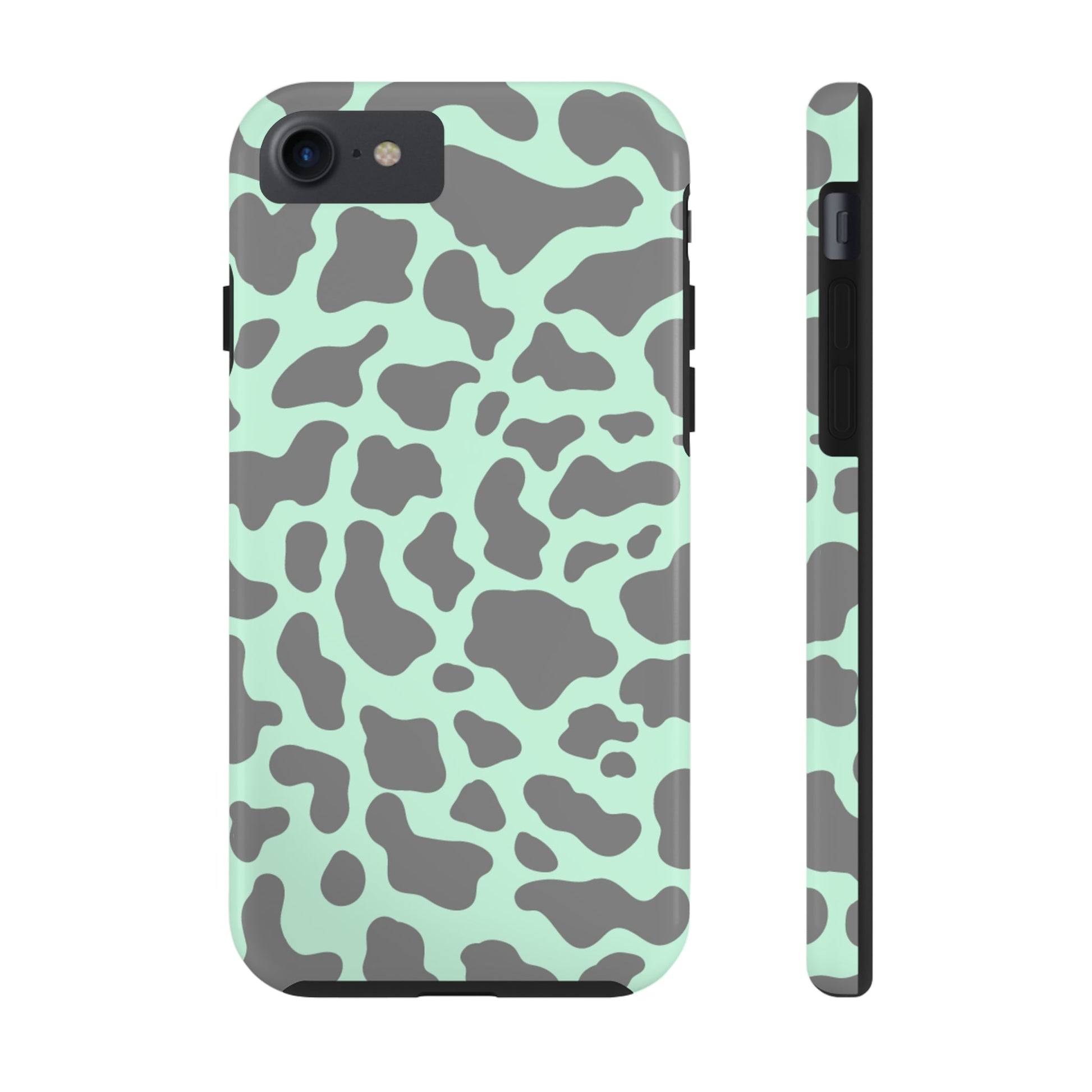 Chic Mint and Grey Animal Print Cell Phone Cover: Stylish Device Protection - Eddy and Rita