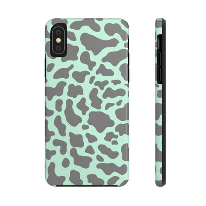 Chic Mint and Grey Animal Print Cell Phone Cover: Stylish Device Protection - Eddy and Rita