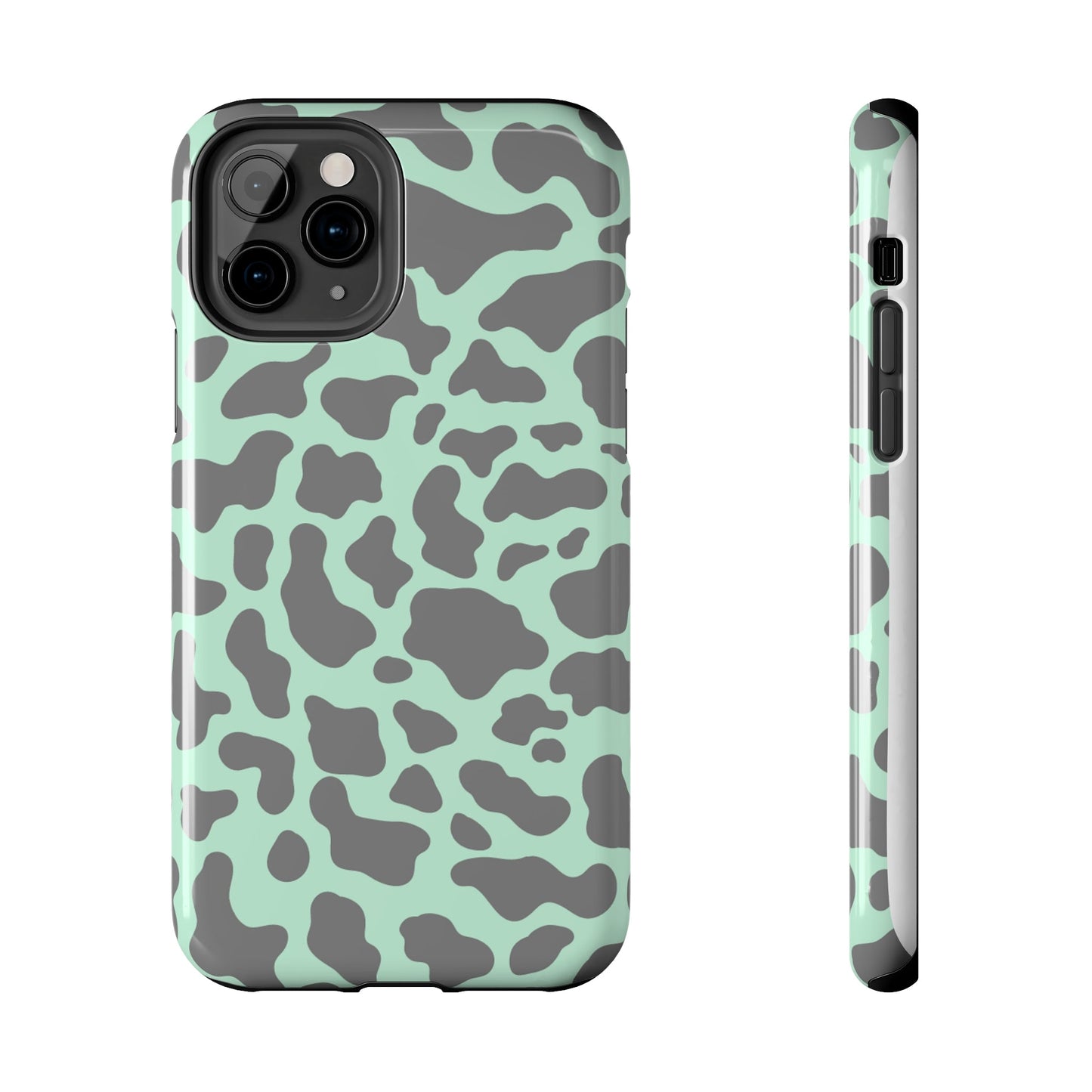 Chic Mint and Grey Animal Print Cell Phone Cover: Stylish Device Protection - Eddy and Rita