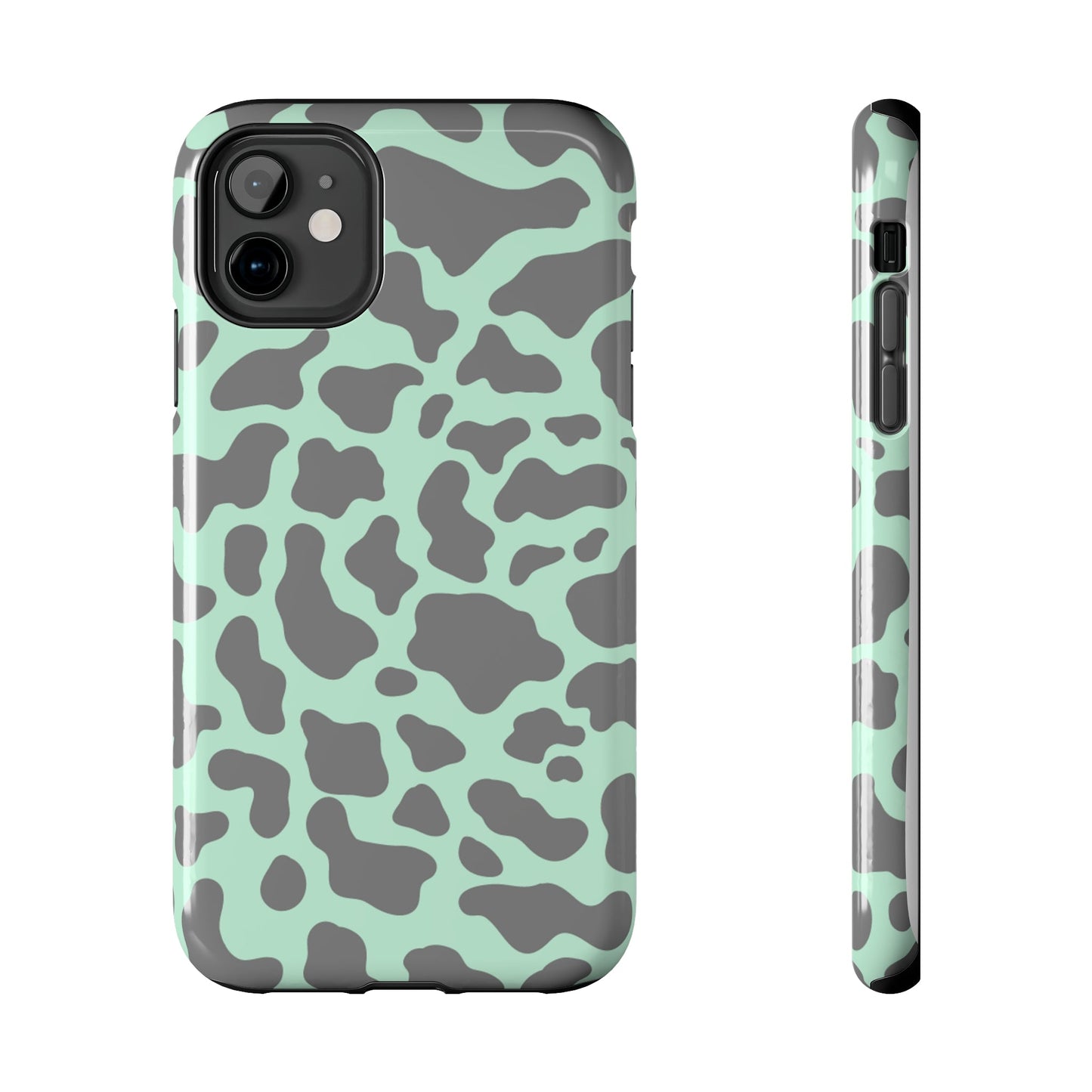 Chic Mint and Grey Animal Print Cell Phone Cover: Stylish Device Protection - Eddy and Rita