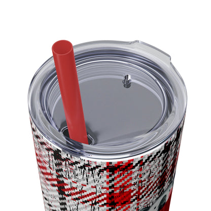 Cozy Polar Bear Christmas 20oz Skinny Tumbler with Straw: Winter Sipper - Eddy and Rita