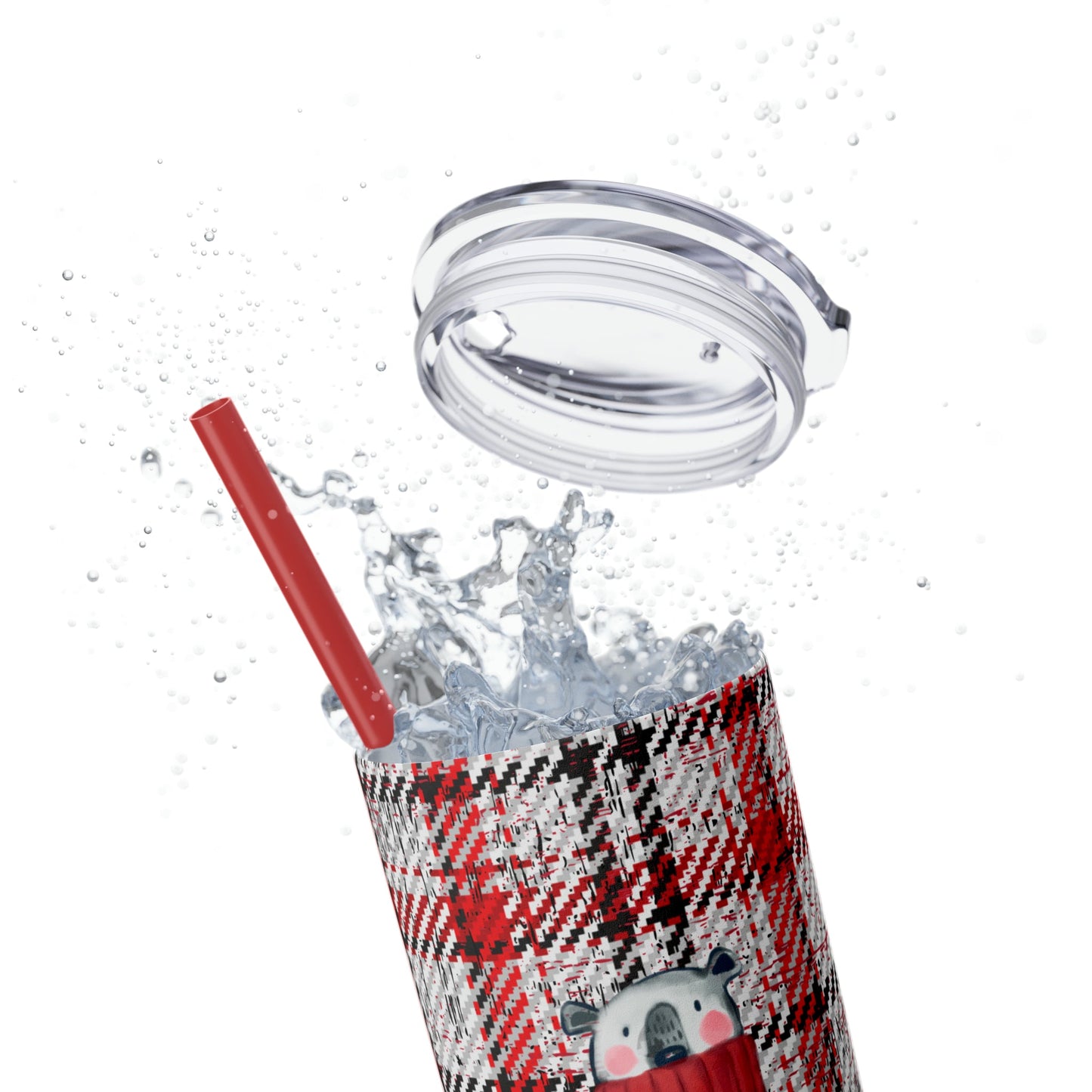 Cozy Polar Bear Christmas 20oz Skinny Tumbler with Straw: Winter Sipper - Eddy and Rita