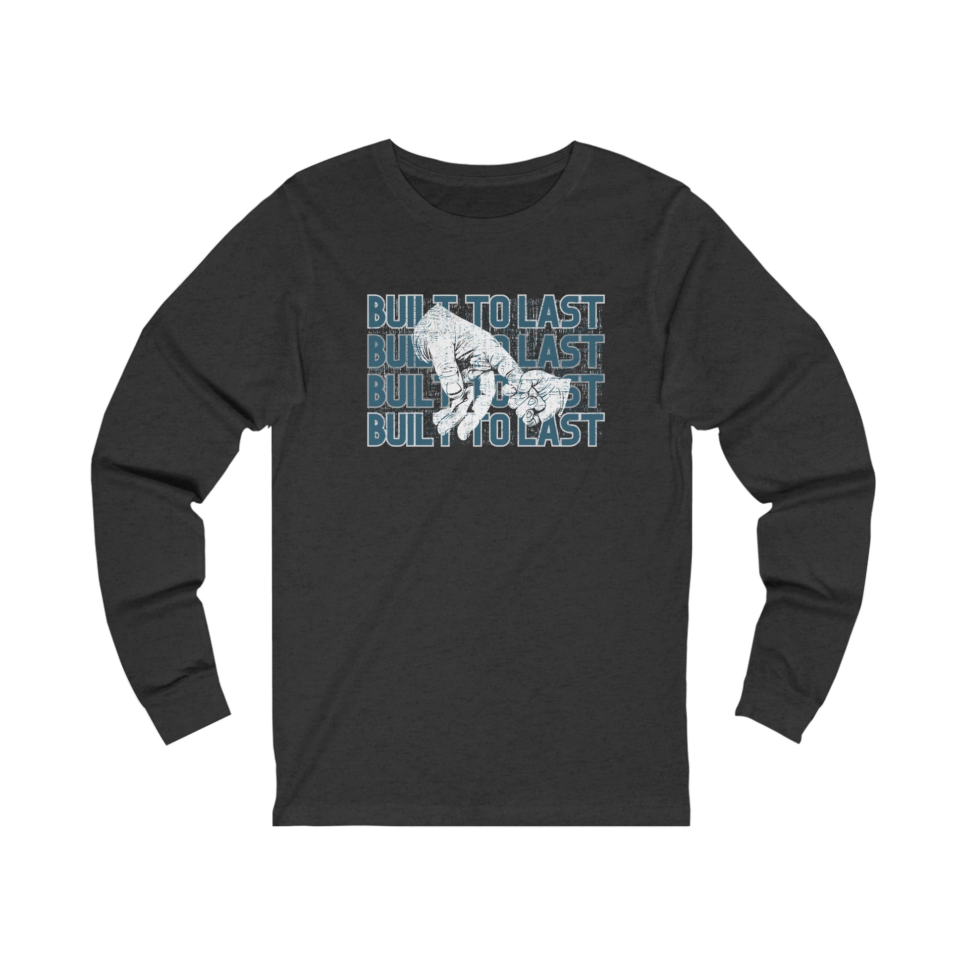 Durable Men's Long Sleeve Tee: Hand-in-Hand Toddler Bond, Built to Last - Eddy and Rita